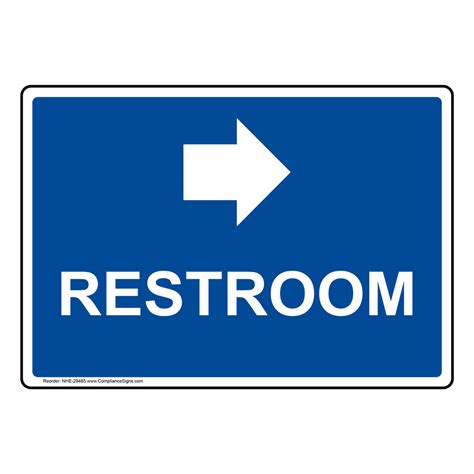 Restroom [Right Arrow] Sign With Symbol NHE-29485