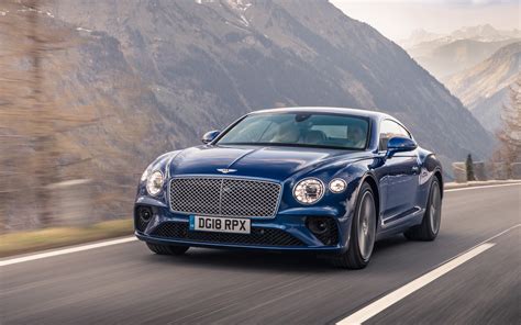 Download wallpaper 3840x2400 blue, luxury car, bentley continental gt ...