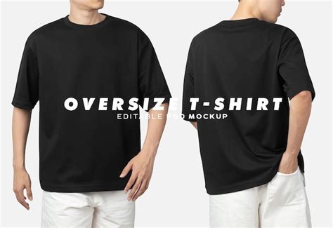 Premium PSD | Young man in Oversize T shirt mockup psd, Template for your design.