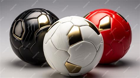 Premium AI Image | Dynamic Play Realistic 3D Soccer Ball Set Design