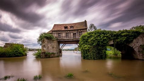 Download wallpaper for 1600x900 resolution | Vernon, France, the Seine ...