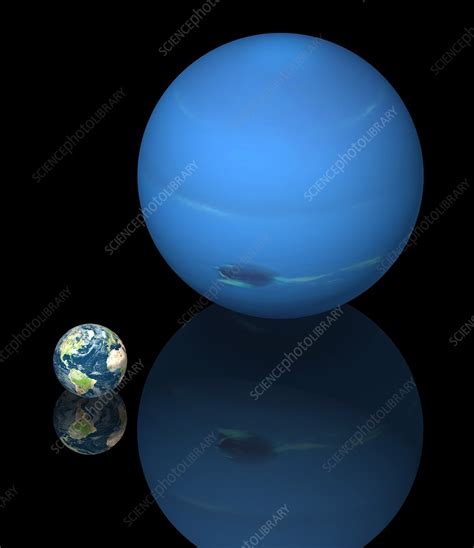 Neptune and Earth, artwork - Stock Image - C017/7345 - Science Photo ...