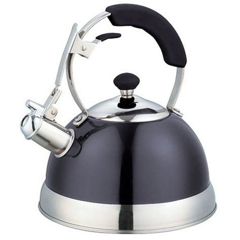 Heavy Duty Stainless Steel Whistling Tea Kettle Black - 2.5 Liter - Walmart.com - Walmart.com