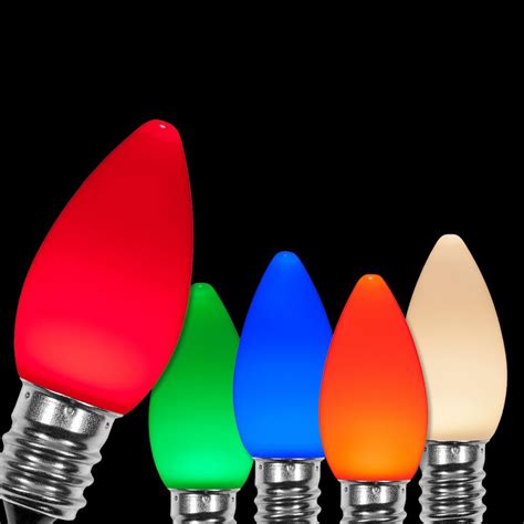 Wintergreen Lighting OptiCore C7 LED Multi-Color Smooth/Opaque Christmas Light Bulbs (25-Pack ...