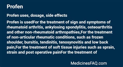 Profen: Uses, Dosage, Side Effects, FAQ - MedicinesFAQ