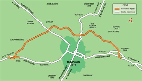 Toowoomba Bypass Map Large