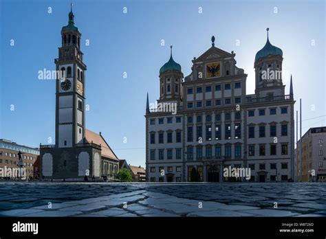 Augsburg town hall and perlach tower, unesco world heritage site Stock Photo - Alamy