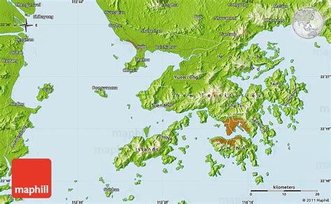 Physical Map of Zhuhai