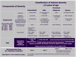 Classifying Asthma Severity 12 years or older | Time of Care