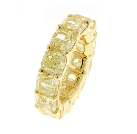 18kt Yellow Gold Yellow Diamond Eternity Band - Color Stone Stackables ...