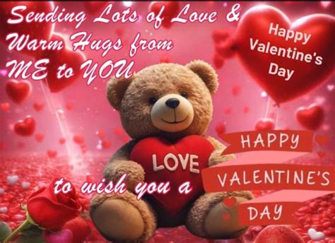 Sending Love And Hugs From Me To You. Free Happy Valentine's Day eCards | 123 Greetings