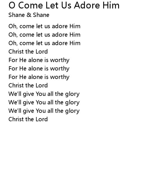 O Come Let Us Adore Him Lyrics - Follow Lyrics