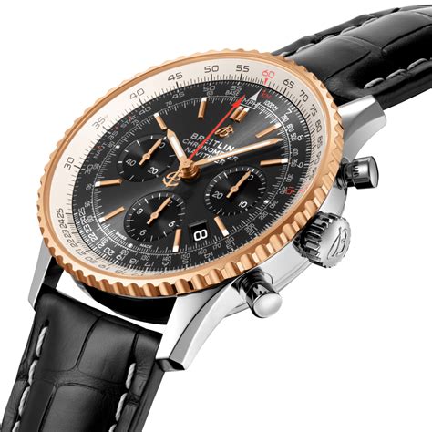 Breitling UB0121211F1P2 Navitimer B01 Chronograph 43 Stainless Steel and 18K Red Gold Anthracite ...