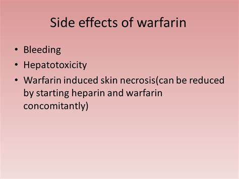 Warfarin Side Effects