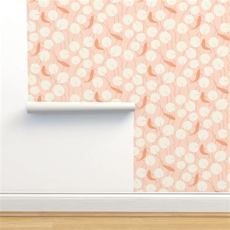 Water Lily Koi Pond - light pink Wallpaper | Spoonflower