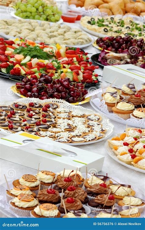 Catering Services Food on Outdoor Party Table Stock Photo - Image of sandwich, restaurant: 56756376