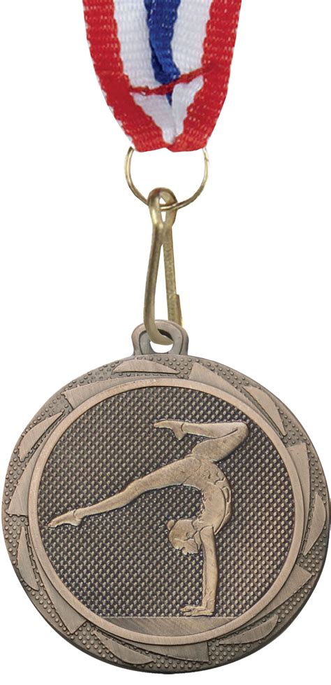 Female Gymnastics Fusion Medal Bronze with Medal Ribbon 45mm (1.75")