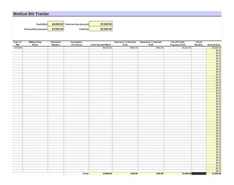 Medical Spreadsheet Templates