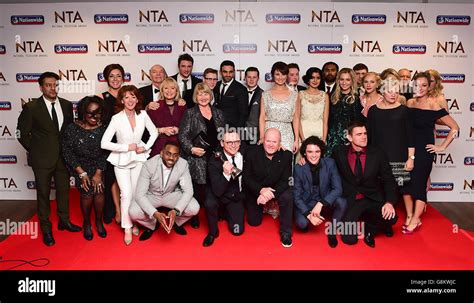 The cast of Eastenders with the award for Best Serial Drama in the ...