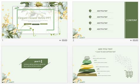 Elegant Flower Vintage PPT Template Powerpoint Template PPTX, Floral Powerpoint, Editable Power ...