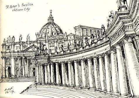 St. Peter's Basilica Vatican City Drawing by Worawong Nai