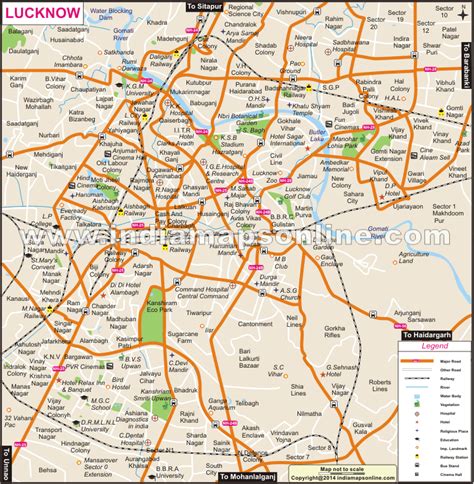 Road Map Of Lucknow City - Washington Map State