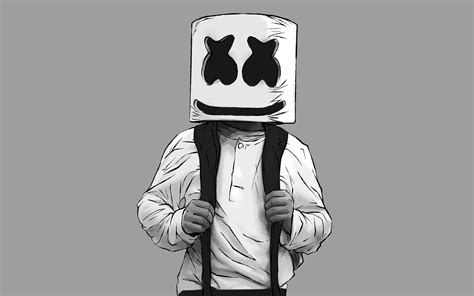 DJ Marshmello 2d illustration Wallpaper 4k HD ID:3552