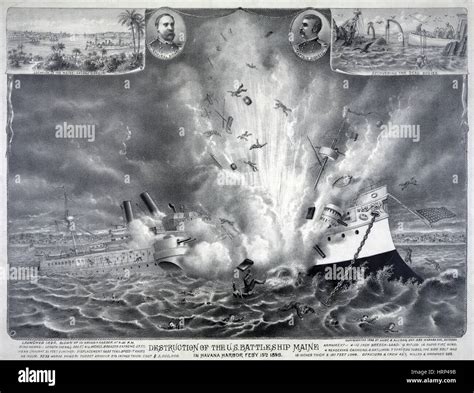 Sinking of the USS Maine, 1898 Stock Photo, Royalty Free Image ...