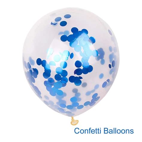 12 inch Blue Confetti Balloon Latex Birthday Party Balloons Filled ...