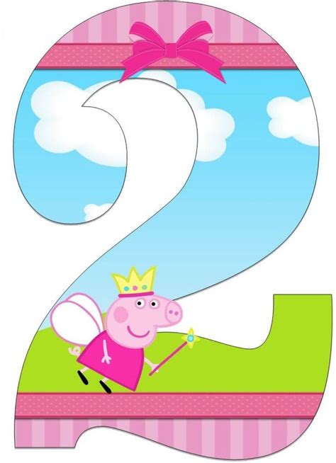 Número 2 peppa pig | Artesanato de porco, Festa infantil peppa pig ...