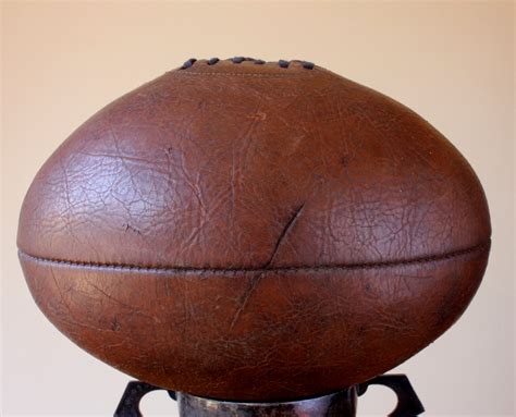 Vintage Brown Leather Laced Rugby Ball. c1950.