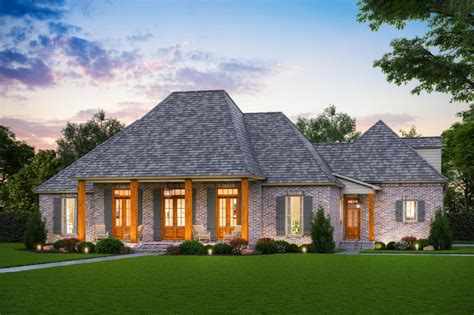 Plan 56449SM: Exclusive Acadian with Rear Grilling Porch and Optional Bonus Room | Madden home ...