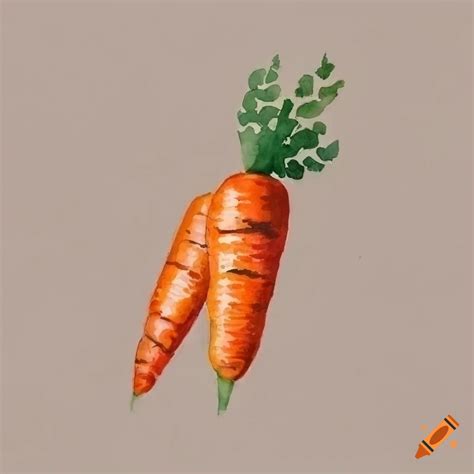 Watercolor painting of a carrot on Craiyon