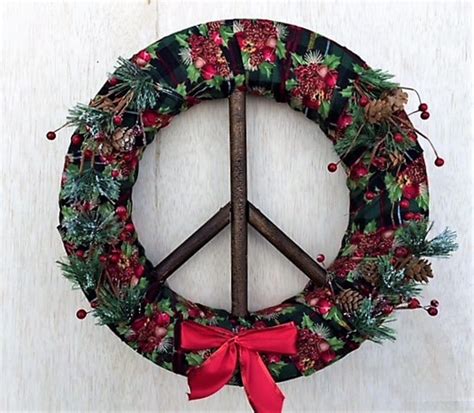 Christmas Peace Sign Wreath, Christmas Wreath, Peace Sign Wreath, Peace Sign, Grape Vine Peace ...