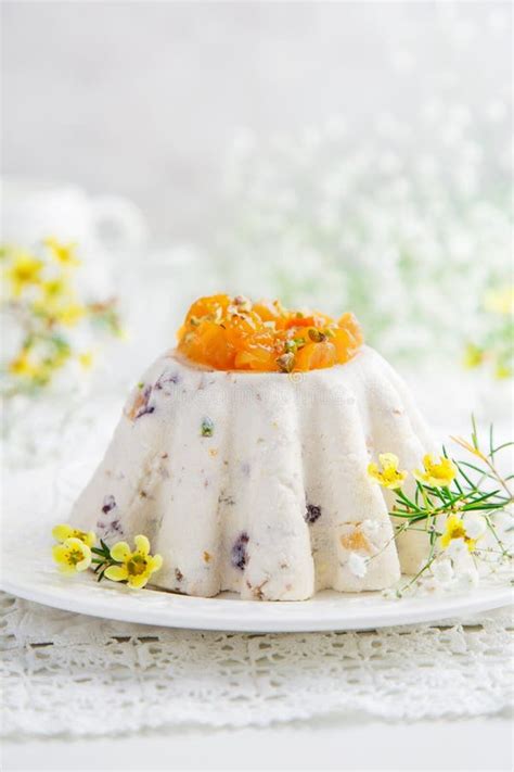 Paskha. Traditional Russian Easter Cottage Cheese Dessert with Candied Fruits and Nuts Stock ...