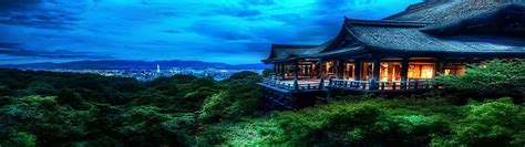 HD wallpaper: HDR, multiple display, Asian architecture, landscape ...