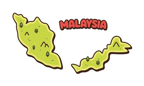 Premium Vector | Malaysia country map vector icon cartoon illustration