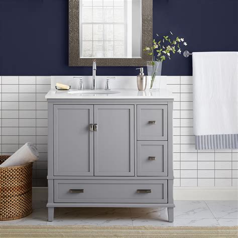 Buy Dorel Living Otum 36 Inch Bathroom Vanity with Sink, Gray Wood ...