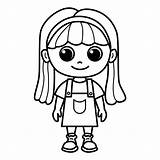 Cute Girl cartoon Characters Vector Illustration For Kids coloring  sketch template
