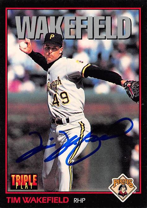 Tim Wakefield autographed Baseball Card (Pittsburgh Pirates) 1993 Leaf ...