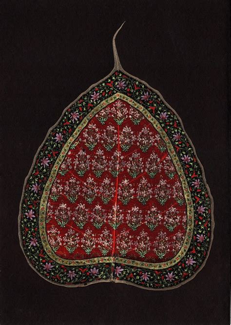 Peepal Leaf Painting Handmade Indian Miniature Floral Wall Decor Art Drawing