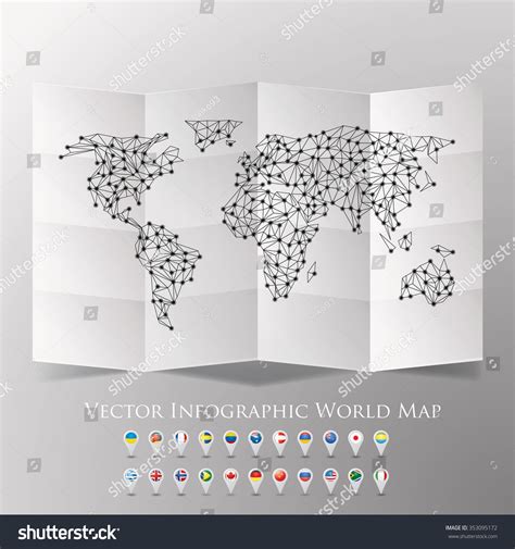 Vector World Map National Flags Stock Vector (Royalty Free) 353095172 | Shutterstock