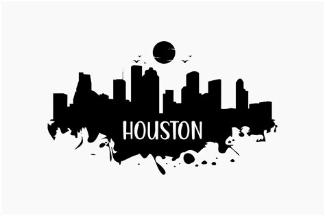 Houston Skyline Silhouette Graphic by BerriDesign · Creative Fabrica