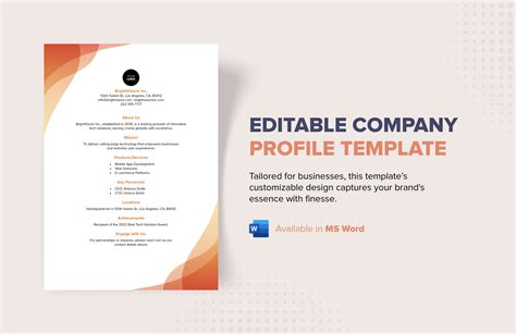 Editable Company Profile Template in Word, PDF, Google Docs - Download ...