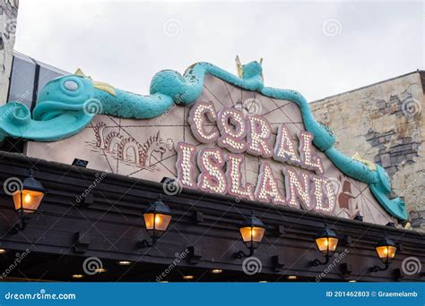 Sign Above Coral Island Arcade Blackpool August 2020 Editorial Stock ...