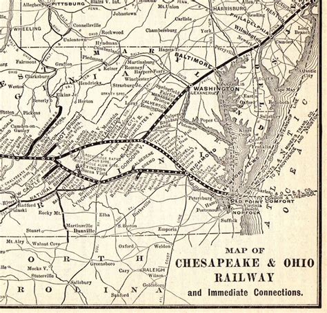 1902 Antique Chesapeake and Ohio Railway Map Vintage C and O | Etsy