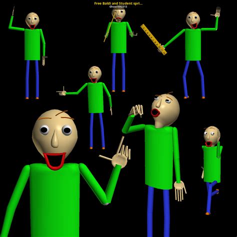 Free Baldi and Student sprites by G-Rex Studio [Baldi's Basics] [Mods]