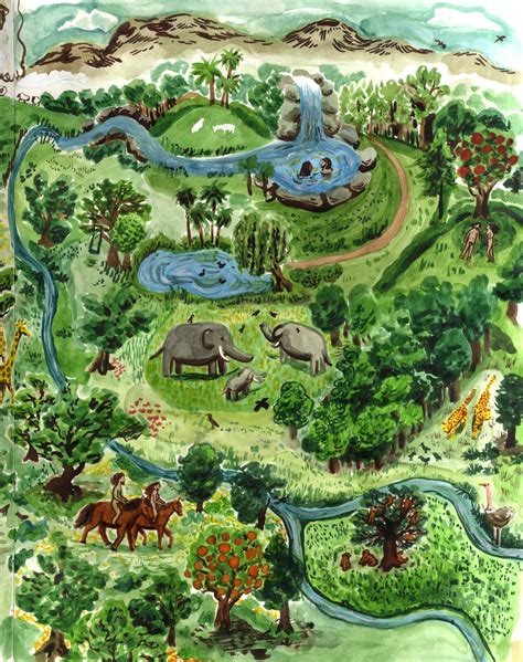 Jazz Greenhill Illustration.: Garden of Eden Map