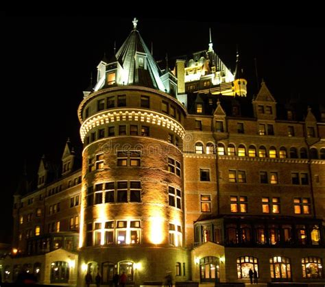 Chateau Frontenac by night editorial image. Image of night - 25442605