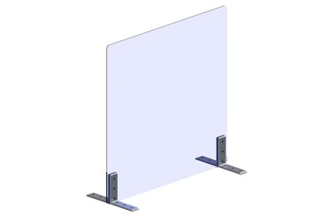 QP15456 24" x 36" COUNTERTOP PLASTIC SHIELD ALUMINUM FEET